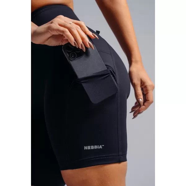  Pantaloni scurți cu talie înaltă, cu buzunare NEBBIA PRIMAL 858 NEGRU 