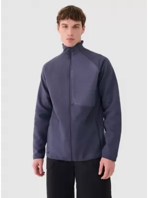 Hanorac pentru bărbați din fleece 4F WAW25TFLEM357 DENIM