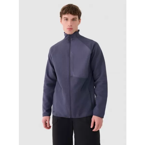  Hanorac pentru bărbați din fleece 4F WAW25TFLEM357 DENIM 