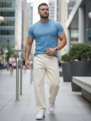 Tricou pentru bărbați DSTREET RX5691 ALBASTRU DESCHIS