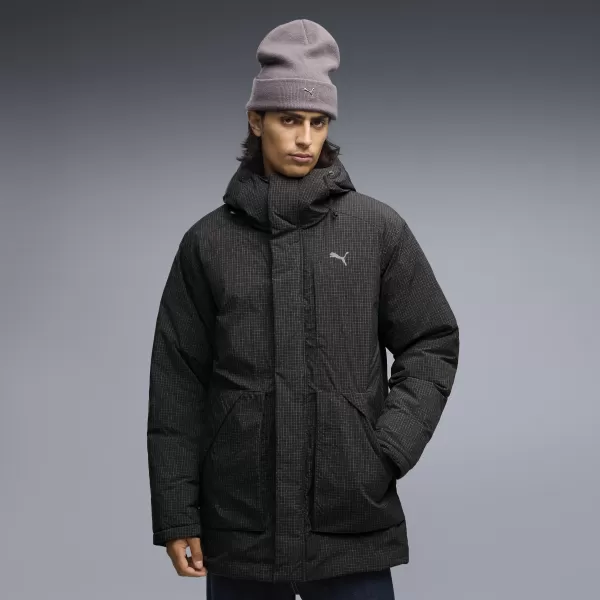  Palton pentru bărbați PUMA PROTECTIVE HOODED DOWN PARKA M 69456301 PUMA NEGRU 