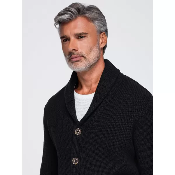  Cardigan pentru bărbați OMBRE OM-SWCD-0200 NEGRU 