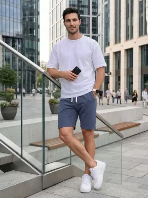 Pantaloni scurți pentru bărbați DSTREET SX2623 ALBASTRU