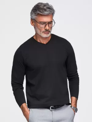 Tricou pentru bărbați OMBRE OM-LSBL-0143 NEGRU