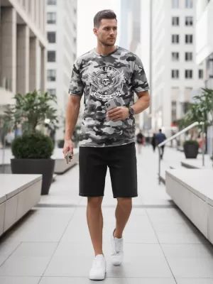 Tricou pentru bărbați DSTREET NX2004R-SL-M GRI DESCHIS