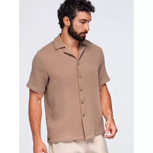  Cămașă pentru bărbați OMBRE OM-SHSS-0223 MARO DESCHIS 