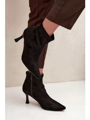 Botine de dama BOTO 7107 NEGRU MAT
