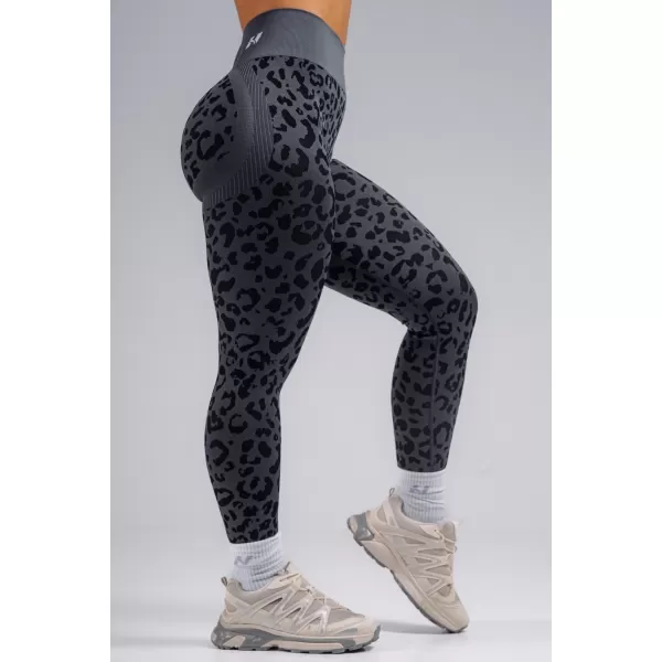  Jambiere compresive push-up cu imprimeu leopard NEBBIA PRIMAL 849 LEOPARD NEGRU 