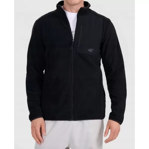  Hanorac pentru bărbați din fleece 4F WAW25TFLEM417 NEGRU ADÂNC 