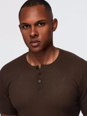 Tricou pentru bărbați OMBRE OM-TSCT-0304 MARO
