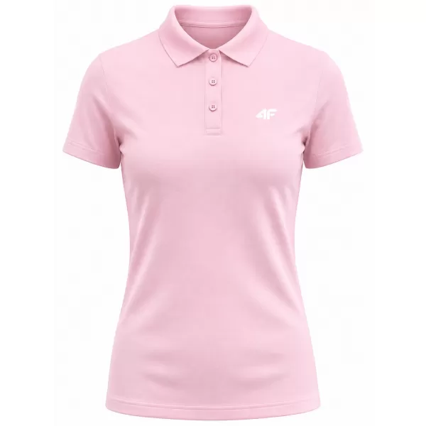  Tricou de damă cu guler 4F WMM00TPTSF0768 ROZ DESCHIS 