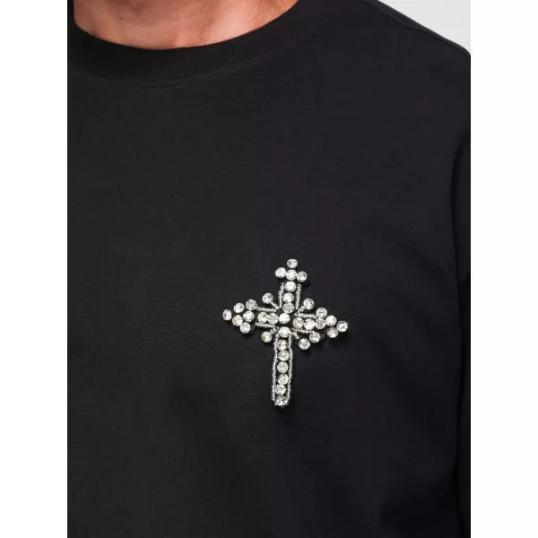  Tricou pentru bărbați OMBRE OM-TSCT-0276 NEGRU 