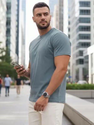 Tricou pentru bărbați DSTREET RX5678 ALBASTRU