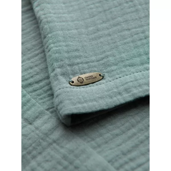  Cămașă pentru bărbați OMBRE OM-SHSS-0223 VERDE PASTEL 