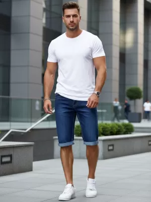 Pantaloni scurți pentru bărbați DSTREET SX2614 ALBASTRU MARIN