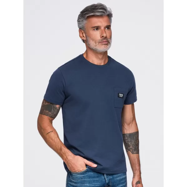  Tricou pentru bărbați OMBRE OM-TSCT-0305 ALBASTRU MARIN 