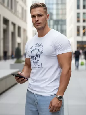 Tricou pentru bărbați DSTREET RX5379 ALB