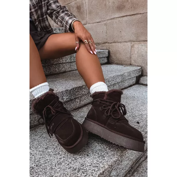  Oameni de zăpadă pentru femei BIG STAR SHOES UU274316 UMBRE MARO/BEJ 