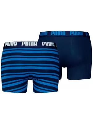 Boxeri pentru bărbați PUMA MEN EVERYDAY HERITAGE STRIPE BOXER 93832601 ALBASTRU