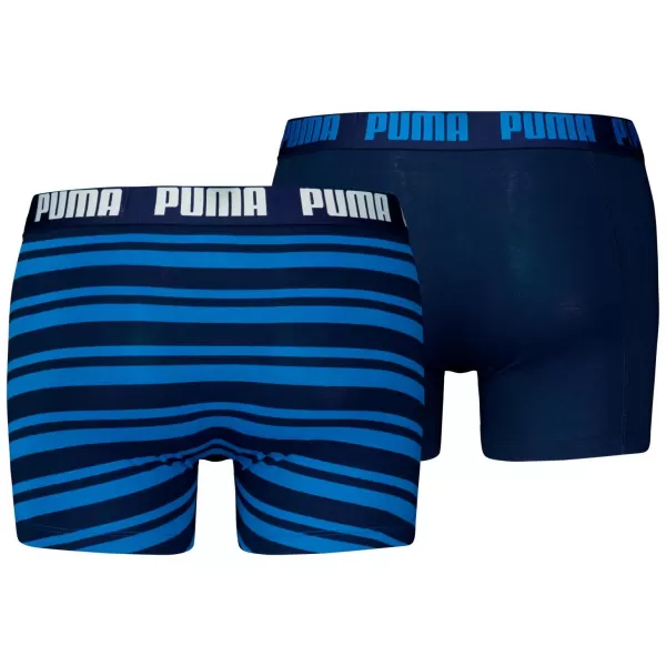  Boxeri pentru bărbați PUMA MEN EVERYDAY HERITAGE STRIPE BOXER 93832601 ALBASTRU 