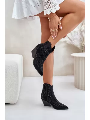 Pantofi de dama cu toc BOTO 9676A NEGRU