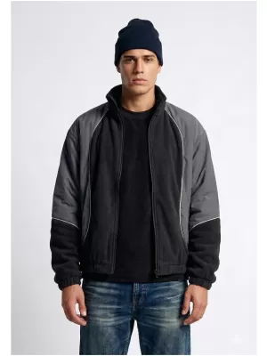 Jachetă de trening pentru bărbați URBAN CLASSICS TB8602-07652 NEGRU/MAGNET