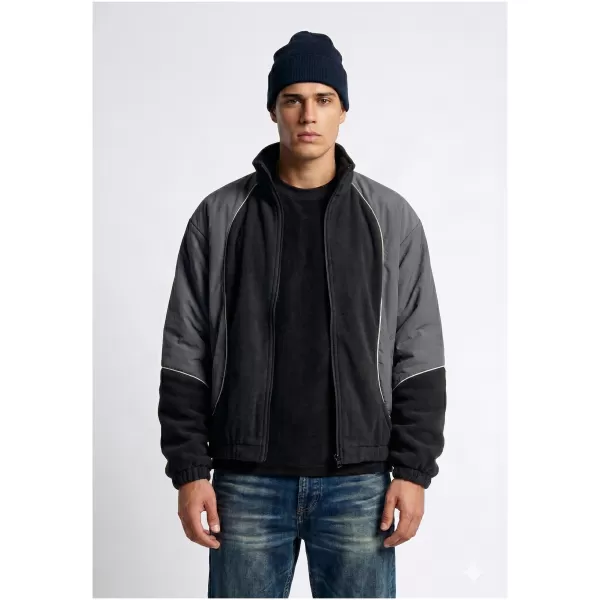  Jachetă de trening pentru bărbați URBAN CLASSICS TB8602-07652 NEGRU/MAGNET 