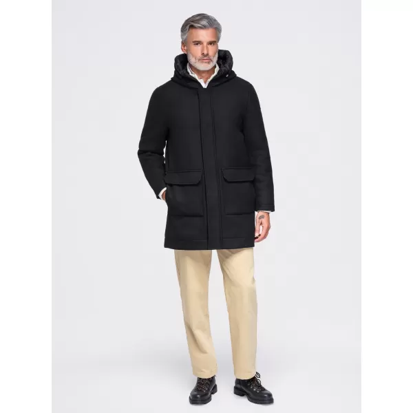  Parka pentru bărbați OMBRE OM-COWC-0161 NEGRU 