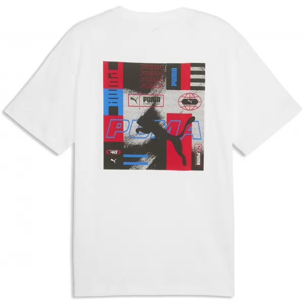  Tricou pentru bărbați PUMA GRAPHICS RELAXED STACKED TEE 69436802 PUMA ALB 