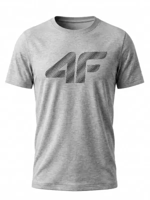 Tricou pentru bărbați 4F WMM00TTSHM3342 MELANGE GRI DESCHIS RECE