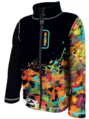 Hanorac fleece pentru copii WAMU GAME ON NEGRU