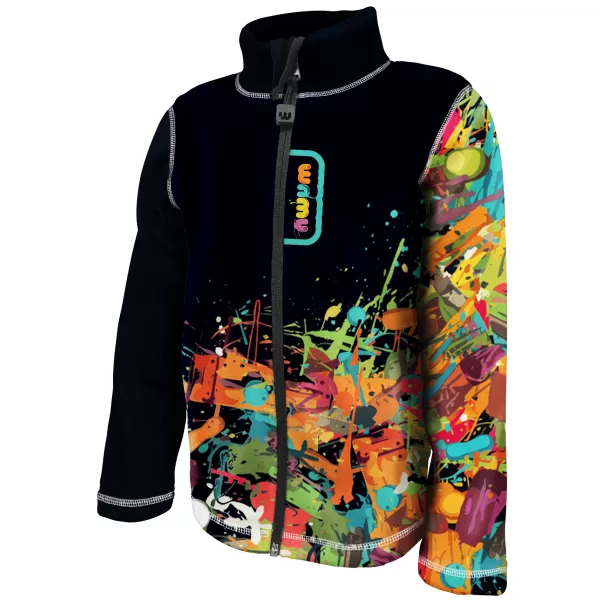  Hanorac fleece pentru copii WAMU GAME ON NEGRU 