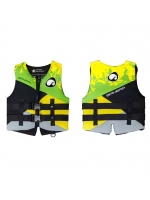 Vestă de înot SPINERA Youth Neopren 50N VERDE/GALBEN