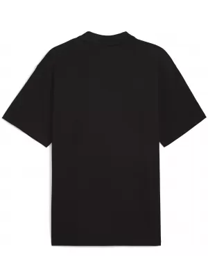 Tricou pentru bărbați cu guler PUMA WARDROBE ESS PIQUE RELAXED POLO 62965701 PUMA NEGRU