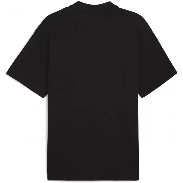  Tricou pentru bărbați cu guler PUMA WARDROBE ESS PIQUE RELAXED POLO 62965701 PUMA NEGRU 