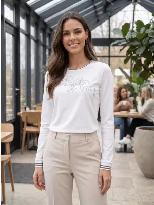 Tricou de damă KIXMI ADINA ALB