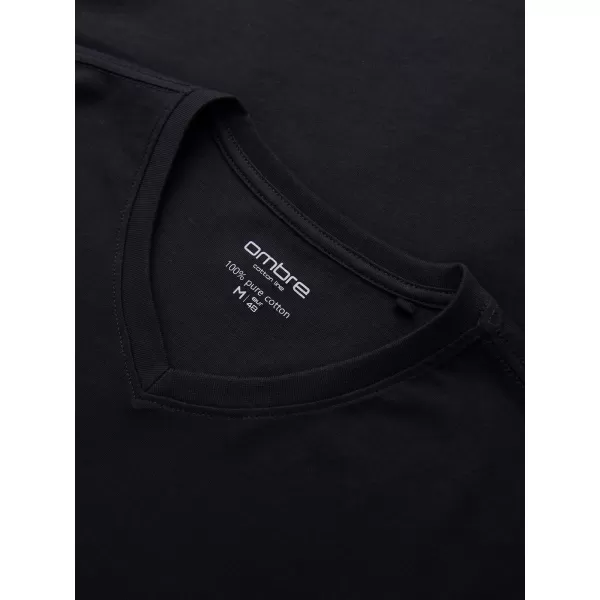  Tricou pentru bărbați OMBRE OM-LSBL-0143 NEGRU 