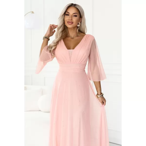  Rochie NUMOCO 682-2 PIERSICĂ 