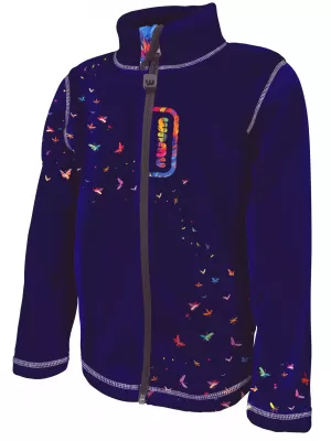 Hanorac fleece pentru copii WAMU DUHOVÁ KOČKA VIOLET ÎNCHIS
