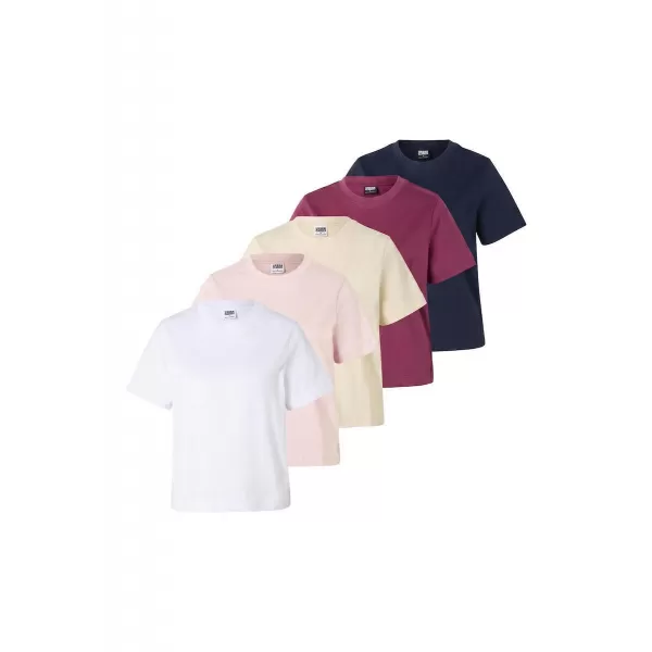  Tricou de dama URBAN CLASSICS TB8574C-23659 ALB/BLUMARIN LA MIEZUL NOPȚII/TRANDAFIR VINTAGE/VIOLET FRUCTE DE PĂDURE/NISIP ALB 