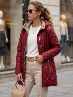 Geaca de dama DSTREET TY5771 BURGUNDIA