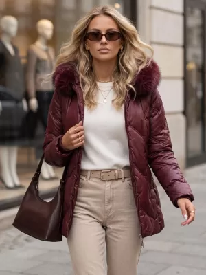 Geaca de dama DSTREET TY5813 BURGUNDIA