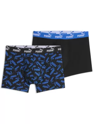 Boxeri pentru bărbați PUMA MEN ELEMENTS SCATTERED PRINT BOXERS 94780202 ALBASTRU/NEGRU