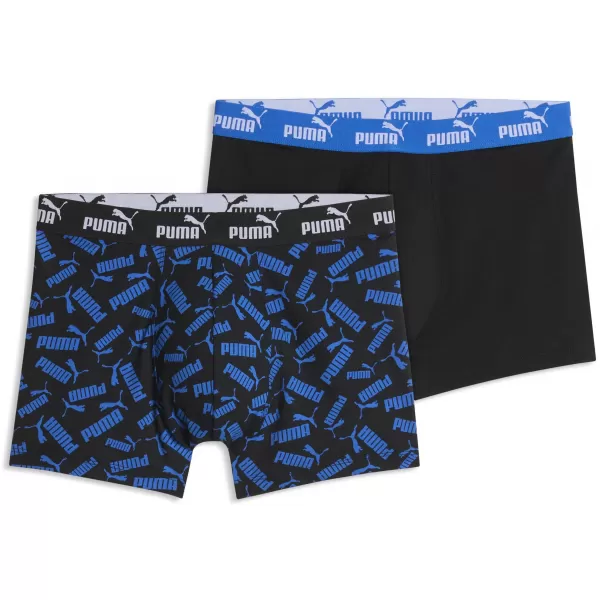  Boxeri pentru bărbați PUMA MEN ELEMENTS SCATTERED PRINT BOXERS 94780202 ALBASTRU/NEGRU 