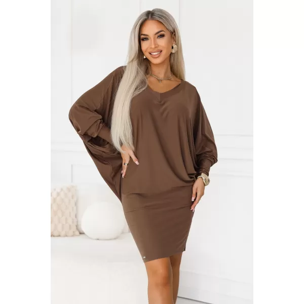  Rochie NUMOCO 402-11 CIOCOLATĂ CU LAPTE 