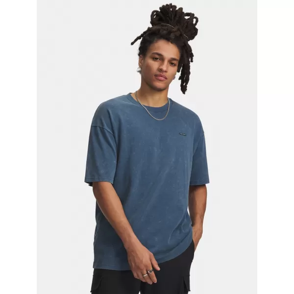  Tricou pentru bărbați UNDER ARMOUR UA M HW OS LOGO WASH SS 1389147-498 ALBASTRU 