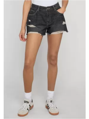Pantaloni scurți de damă URBAN CLASSICS TB8193 NEGRU SPALAT