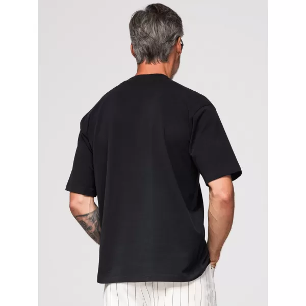  Tricou pentru bărbați OMBRE OM-TSCT-0275 NEGRU 