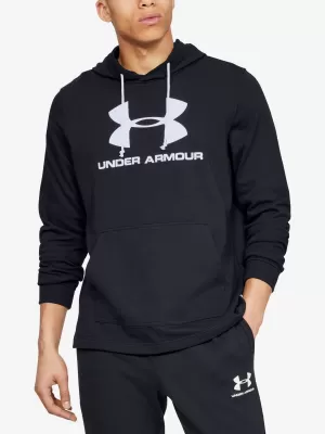 Hanorac pentru bărbați UNDER ARMOUR SPORTSTYLE TERRY LOGO HOODIE 1348520-001 NEGRU