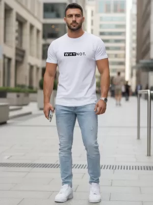 Tricou pentru bărbați DSTREET NX5122R-WH ALB